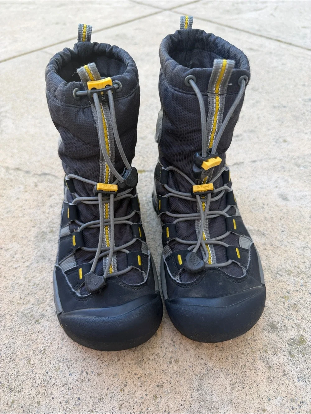 KEEN Unisex Kids Winterport Neo Boot Waterproof Black/Grey/Yellow Size 1
